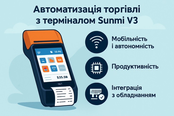 Автоматизація торгівлі з терміналом Sunmi V3: сучасне рішення для малого і середнього бізнесу