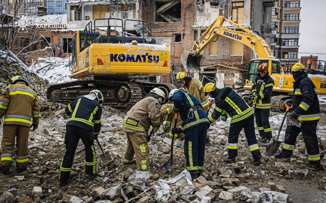 В Харькове завершены аварийно-спасательные работы после обстрела 2 января (фото)