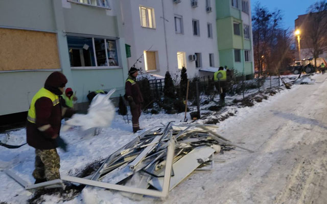 Разрушения в Индустриальном и Немышлянском районах: состояние на утро 24 января