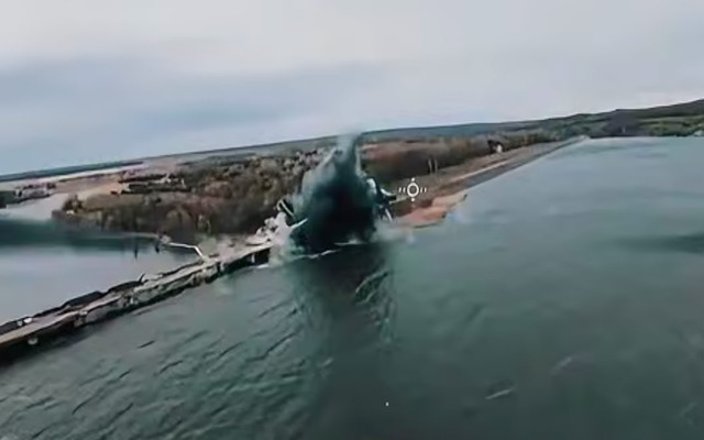 Опубликовано видео ударов российских КАБов по Печенежской дамбе