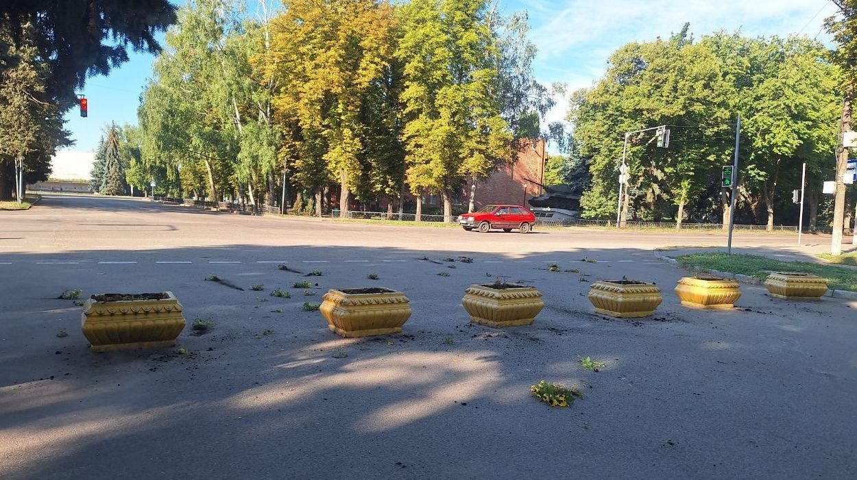 Вандали знищили клумбу на Харківщині (фото)