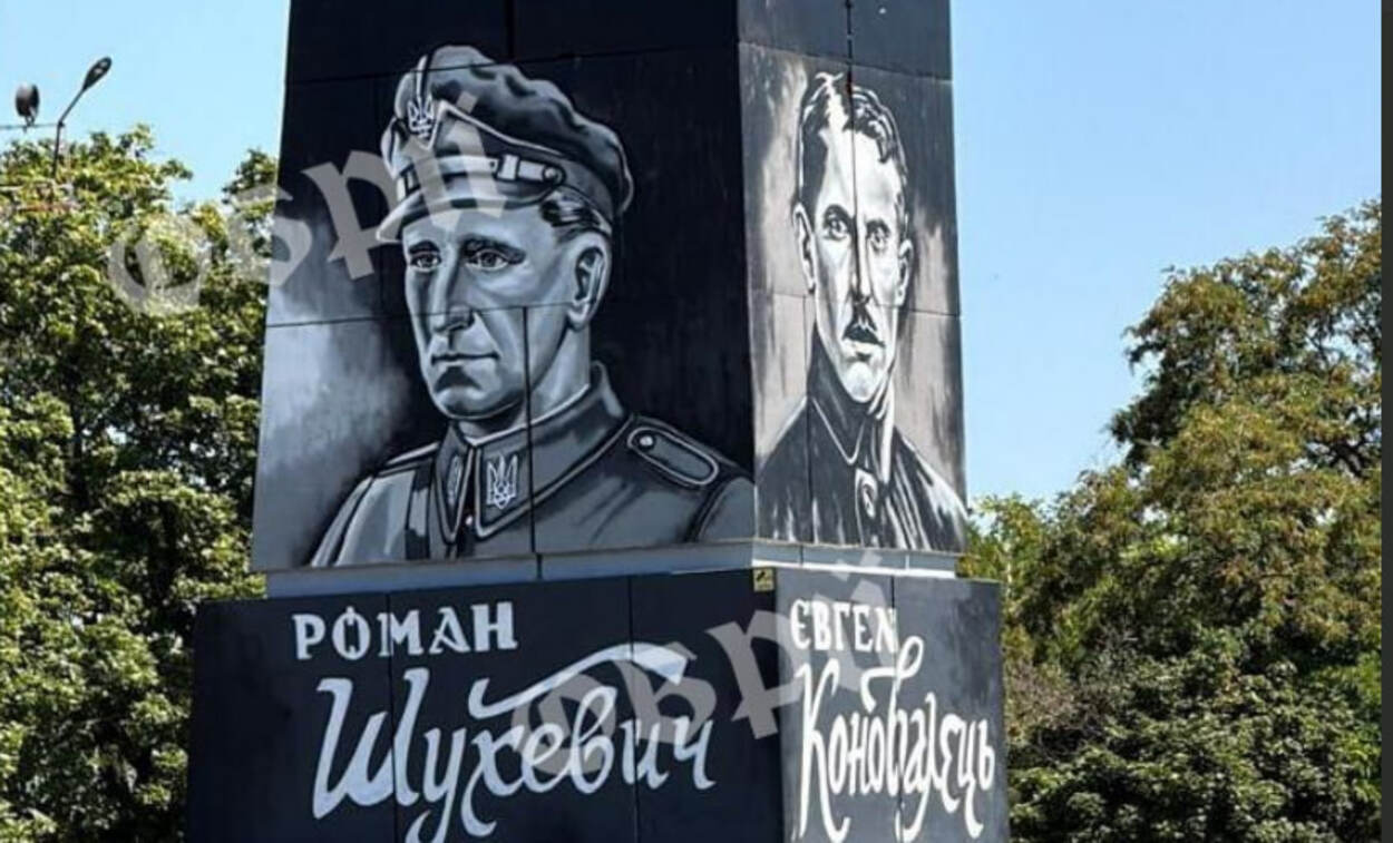 У Харківській області на постаменті, де раніше стояв пам’ятник Леніну, з’явився патріотичний мурал