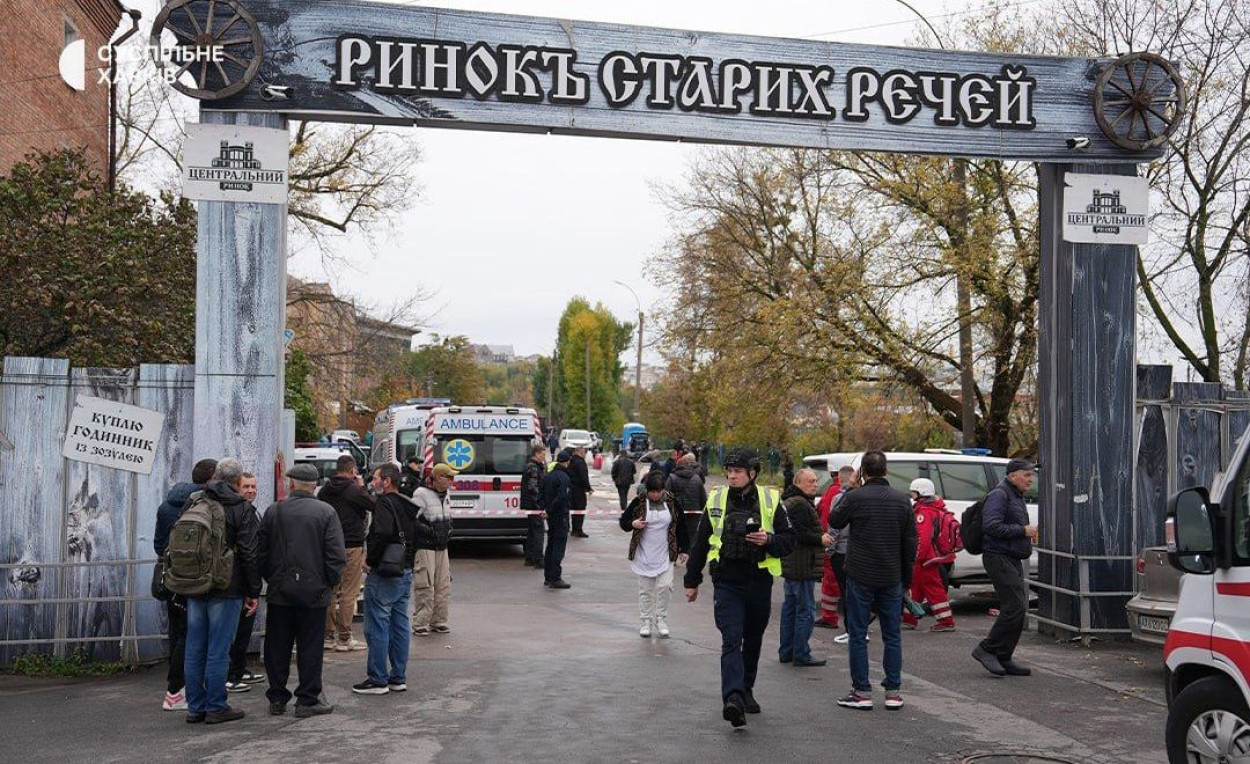 Удар по рынку в Харькове 16 октября: фото последствий