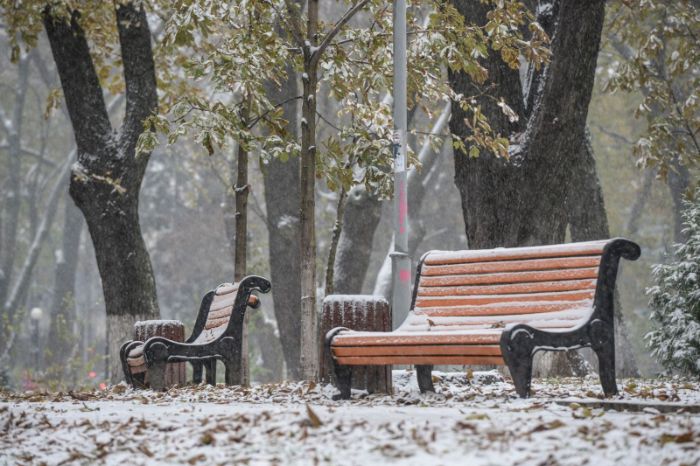 В Харькове пошел снег (видео)